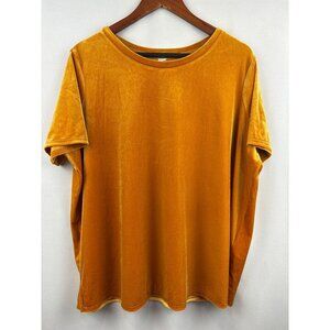 Women’s Old Navy Size 1X Gold Velvet Short Sleeve Shirt